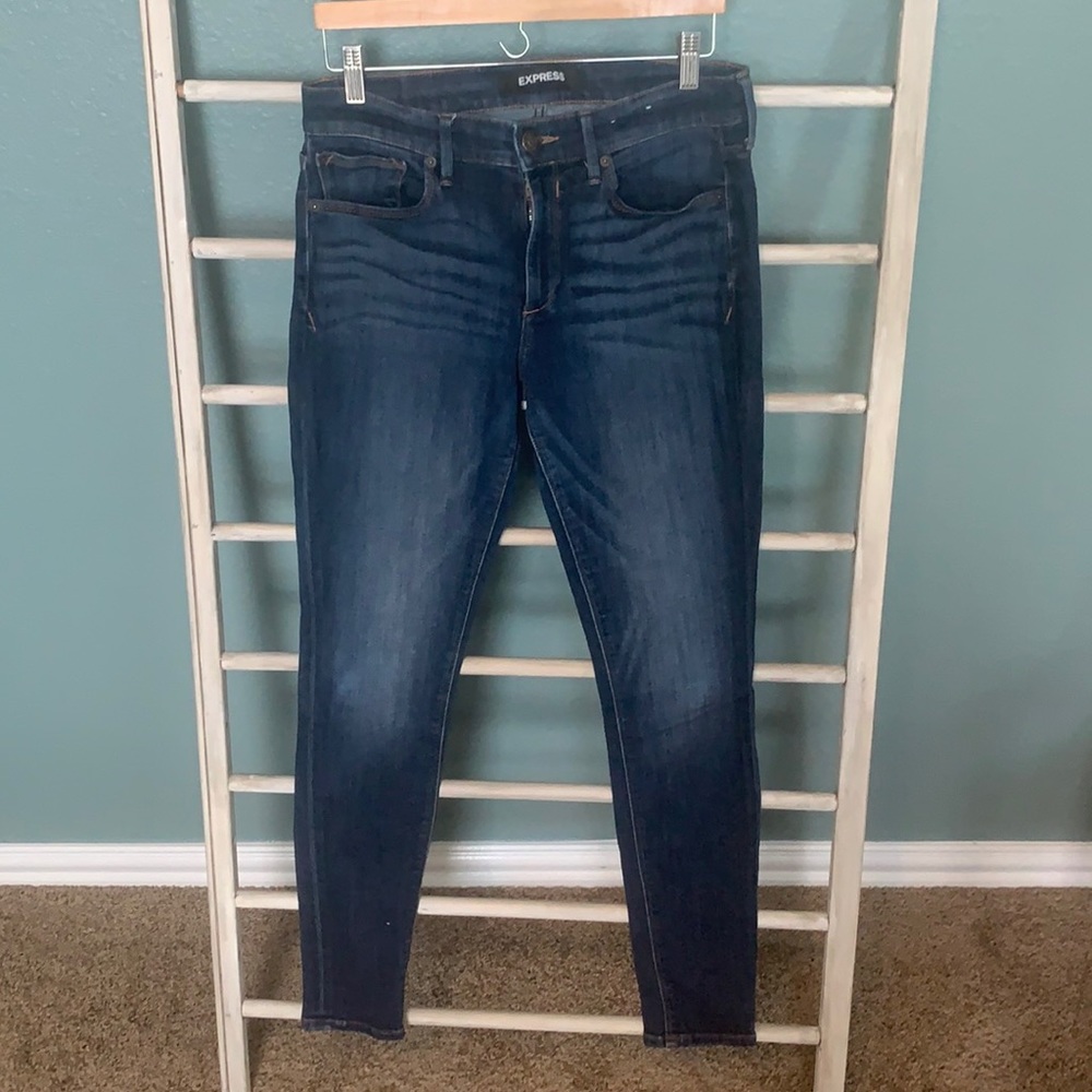 Mid Rise Medium Dark Skinny Jeans 10R